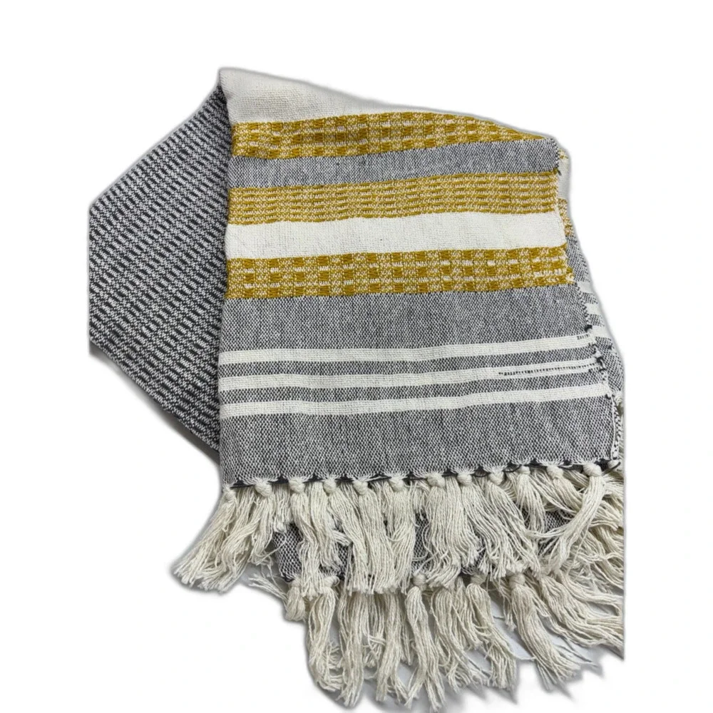 NWOT Dark Gray/Yellow Blanket